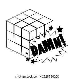 pop art design of scramble cube icon over white background, vector illustration