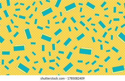 Pop Art design. Seamless pattern. Geometric shapes background. Memphis pattern. Vector Illustration. Hipster style 80s-90s. Abstract colorful funky background.