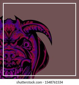 Pop art a Devil. lowpoly a Devil.