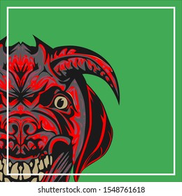 Pop art a Devil. lowpoly a Devil.