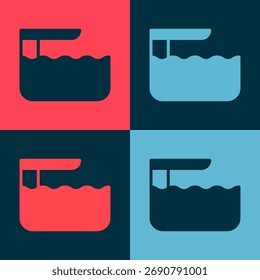 Pop art Diving board or springboard icon isolated on color background.  Vector