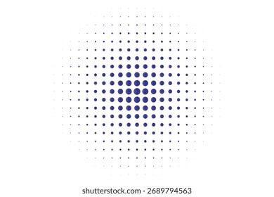 Plano de fundo do ponto de pop art. Elemento pontilhado de meio-tom de arte pop. Ponto de cor azul de meio-tom. Pop art pontilhado sobre fundo branco. Cartoon pop art círculo, modelo de bolha estilo cômico