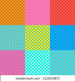 Pop Art Dot Backgrounds Seamless Vector