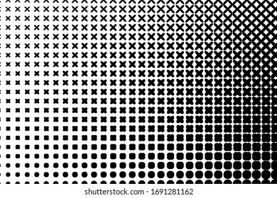 El arte pop tiene fondo. Papel pintado monocromo geométrico desvanecido.  Diseño geométrico en blanco y negro de semitono. Dibujo de arte pop. Patrón retro. Portada de la revista de historietas. Estilo de los años 90.