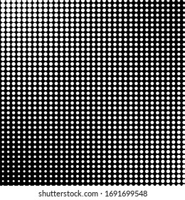 Pop art dots background. Geometric vintage monochrome fade wallpaper.  Halftone black and white geometric  design. Pop art print. Retro pattern. Comics book magazine cover. 90-s style.