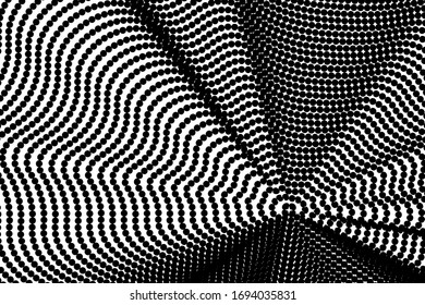 Pop art dots background. Geometric vintage monochrome fade wallpaper.  Halftone black and white geometric  design. Pop art print. Retro pattern. Comics book magazine cover. 90-s style.
