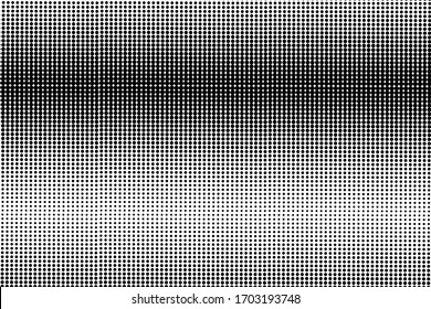 Pop art dots background. Geometric vintage monochrome fade wallpaper.  Halftone black and white geometric  design. Pop art print. Retro pattern. Comics book magazine cover. 90-s style.