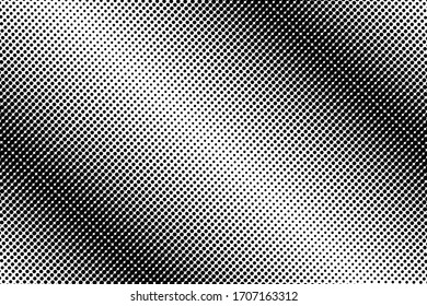 Pop art dots background. Geometric vintage monochrome fade wallpaper.  Halftone black and white geometric  design. Pop art print. Retro pattern. Comics book magazine cover. 90-s style.
