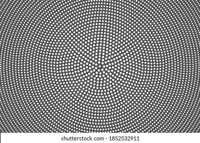 Pop art dots background. Geometric vintage monochrome fade wallpaper. Halftone grey geometric design. Pop art print. Retro pattern. Comics book magazine cover. 90-s style.