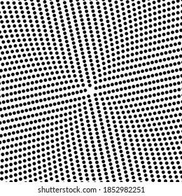 Pop art dots background. Geometric vintage monochrome fade wallpaper. Halftone black and white geometric design. Pop art print. Retro pattern. Comics book magazine cover. 90-s style.