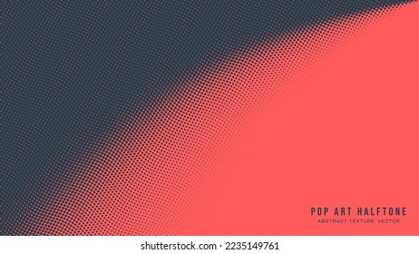 Pop Art Dots Halftone Pattern Vector Round Border Red Dark Blue Abstract Background. Dotted Subtle Texture Geometric Wavy Structure. Half Tone Contrast Graphic Minimalistic Dot Work Art Wallpaper