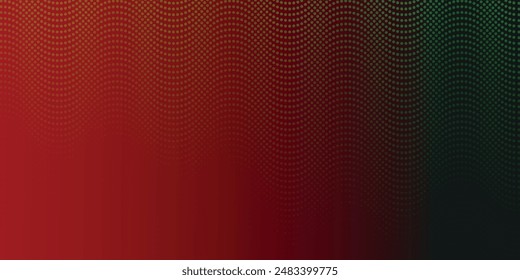 Pop Art Dots Halftone Pattern Vector Border Dark Blue Red Abstract Background. Dot Work Faded Particles Geometric Wavy Structure Smooth Texture.