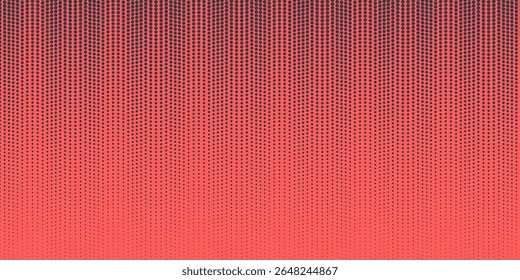Pop Arte Puntos Ondulado Medio Tono Angulado Gradiente Vector Texturizado Rojo Azul Oscuro Fondo Abstractas. Elemento de diseño de textura lisa de estructura de puntos. Contraste gráfico de arte minimalista Medio tono