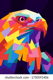 Pop art Eagle illustration. Creative animals art