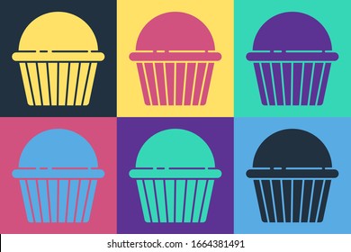 Icono de pastel pop de Pascua aislado en fondo de color. Feliz Pascua. Ilustración vectorial