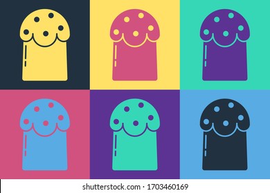 Icono de pastel pop de Pascua aislado en fondo de color.Feliz Pascua. Ilustración vectorial