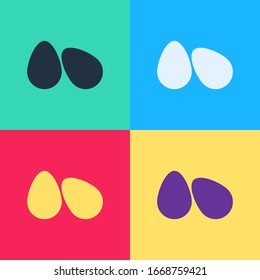 Pop art Easter eggs icon isolated on color background. Happy Easter.  Vector Illustration