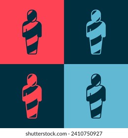 Pop art Egypt mummy icon isolated on color background.  Vector