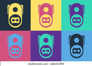 Pop art Electrical outlet icon isolated on color background. Power socket. Rosette symbol.  Vector Illustration