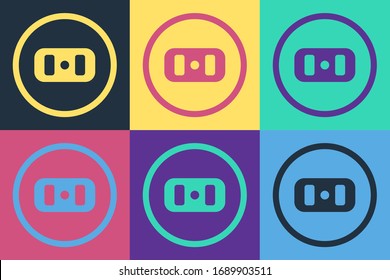 Pop Art Electrical Outlet Symbol einzeln auf Farbhintergrund. Netzstecker. Rosette Symbol. Vektorillustration-Illustration