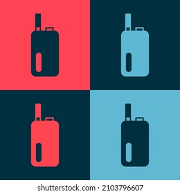 Pop art Electronic cigarette icon isolated on color background. Vape smoking tool. Vaporizer Device.  Vector