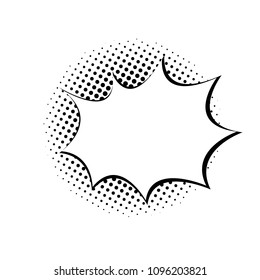 Pop art  empty speech bubble with halftone shadow. Vector illustration, vintage design, pop art style.
