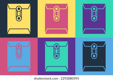 Pop Art Envelope Symbol einzeln auf Farbhintergrund. E-Mail-Nachrichtenbriefsymbol.  Vektorgrafik