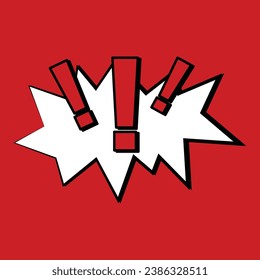 exclamación de arte pop, movimiento de caricatura de expresión, símbolos