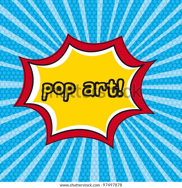 Pop Art Explosion Over Blue Background Stock Vector (Royalty Free) 97497878