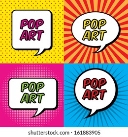 Pop Art Explosion Over Colorful  Background. Vector Illustration