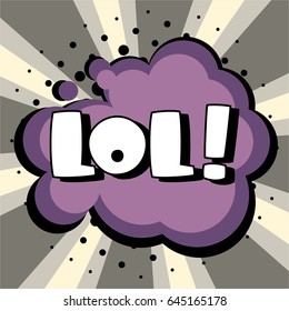Pop art explosion or speech bubbles with text. Cartoon style vector collection. Comic illustration on pink background. LOL!