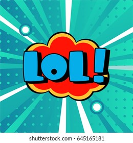 Pop art explosion or speech bubbles with text. Cartoon style vector collection. Comic illustration on pink background. LOL!