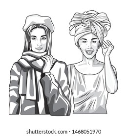 Pop art fashion and beautiful women models cartoon ,vector illustration graphic design.