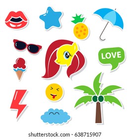 Pop art fashion patch sticker vector.