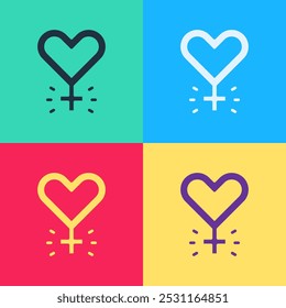 Pop art Feminism icon isolated on color background. Fight for freedom, independence, equality.  Vector