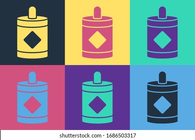 Pop art Firework icon isolated on color background. Concept of fun party. Explosive pyrotechnic symbol.  Vector Illustration