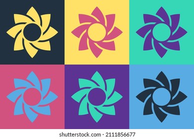 Pop art Flower icon isolated on color background. Sweet natural food.  Vector