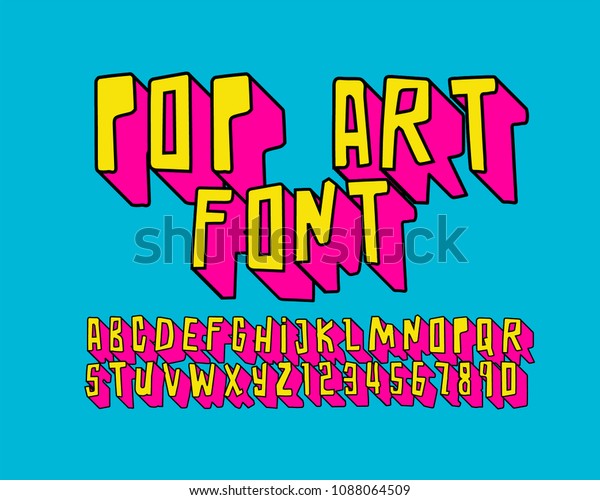 Pop Art Font 3d Stock Vector Royalty Free