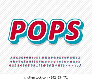 Pop art font effect, retro alphabet design for vintage poster