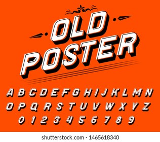 Pop art font for posters. Comic retro game alphabet. Vintage old Futuristic 80 s typeface, editable and layered. Vector modern chrome letters in disco style for banners.