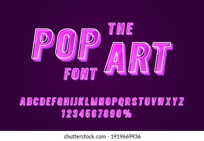 Pop art font set collection, letters and numbers symbol. Vector illustration