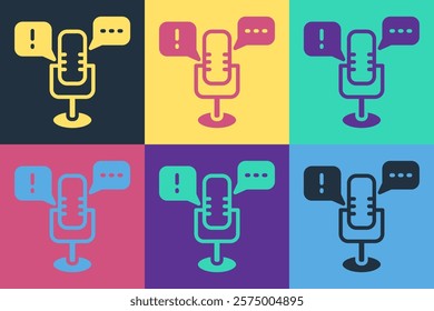Pop art Freedom of speech icon isolated on color background. Freedom of expression.  Vector