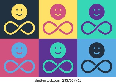 Pop art Friends forever icon isolated on color background. Everlasting friendship concept.  Vector