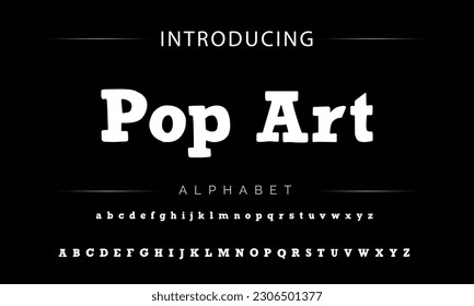 Pop Art Funky colorful cartoon font type. Vector alphabet