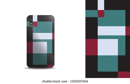 pop art geometric phone case vector design template. eps10