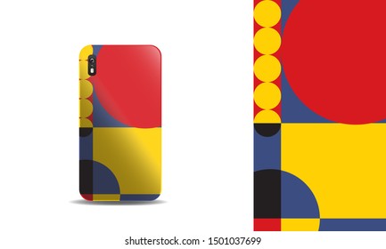 pop art geometric phone case vector design template. eps10