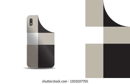 pop art geometric phone case vector design template. eps10