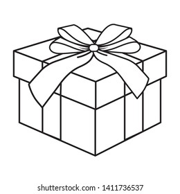 Pop art gift box cartoon in black and white
