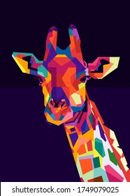 Pop art Giraffe illustration. Creative animals art