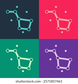 Pop art Great Bear constellation icon isolated on color background.  Vector